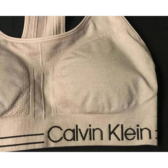 Calvin Klein Performance  Medium Impact Sports Bra Metallic Purple XS - Picture 6 of 6